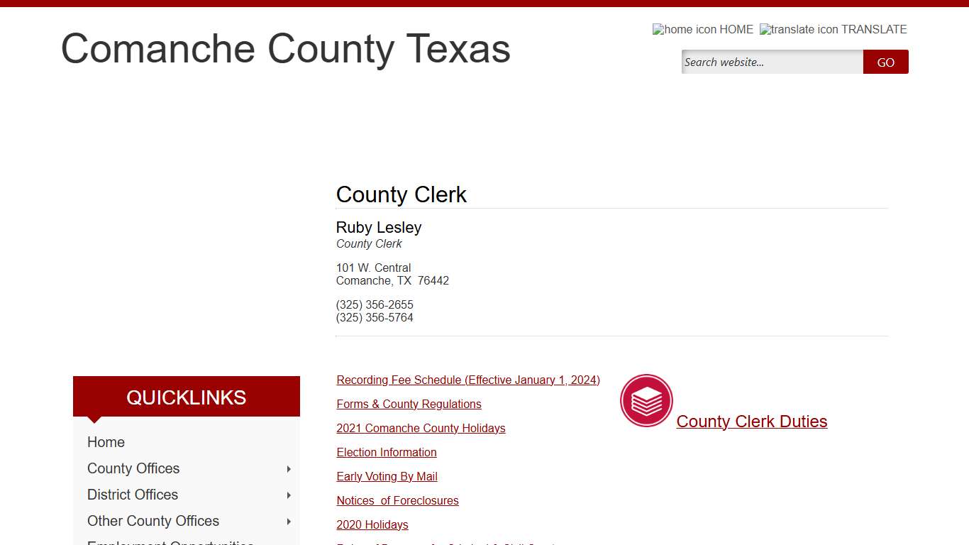 County Clerk - Comanche County