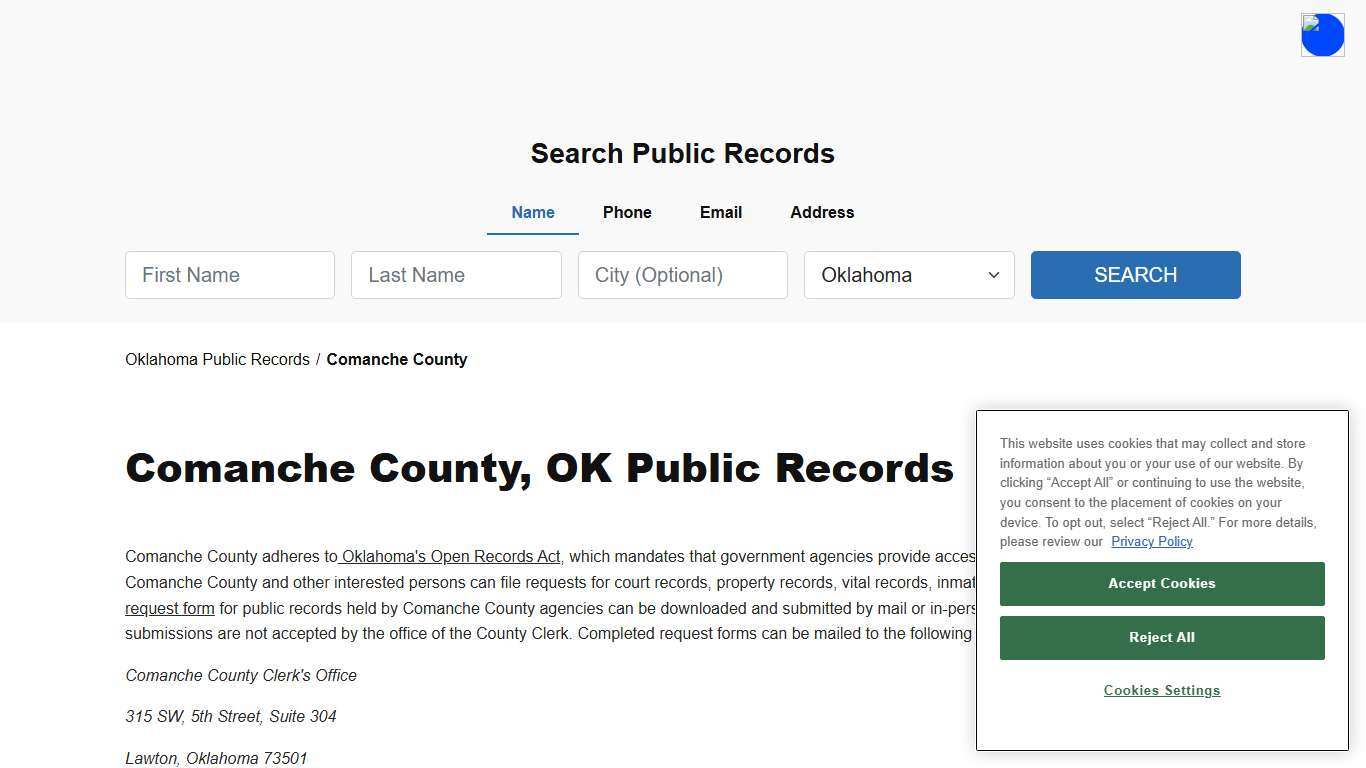 Comanche County, OK Public Court, Arrest and Inmate Records - ThePublicIndex